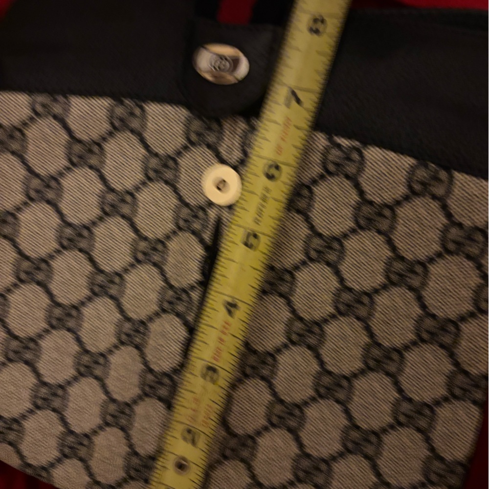 Gucci Beige Navy Black GG Canvas Crossbody Shoulder Bag - Picture 16 of 16